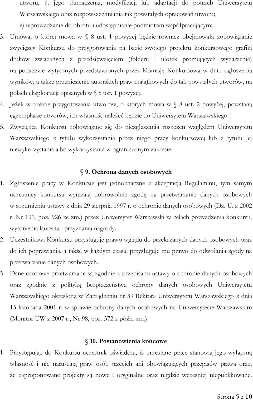 współpracującym; 3. Umowa, o której mowa w 8 ust.