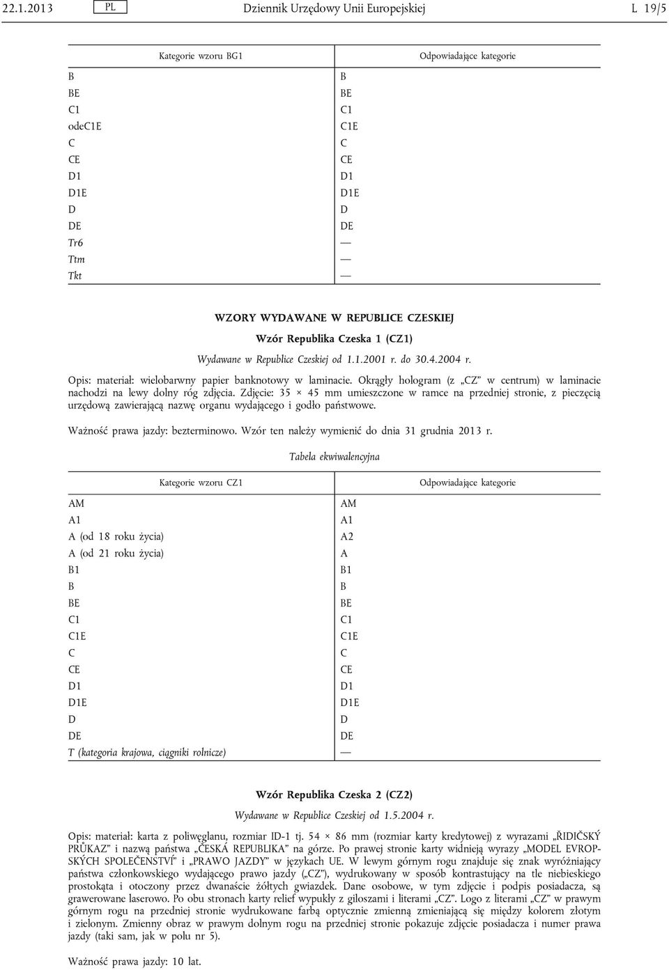 Zdjęcie: 35 45 mm umieszczone w ramce na przedniej stronie, z pieczęcią urzędową zawierającą nazwę organu wydającego i godło państwowe. Ważność prawa jazdy: bezterminowo.