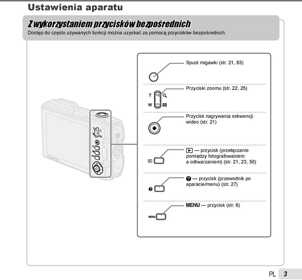 22, 25) Przycisk nagrywania sekwencji wideo (str.