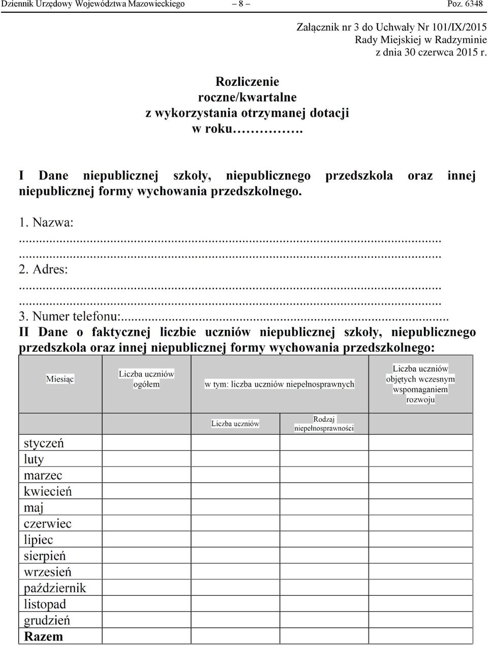 6348 Załącznik nr 3 do Uchwały Nr