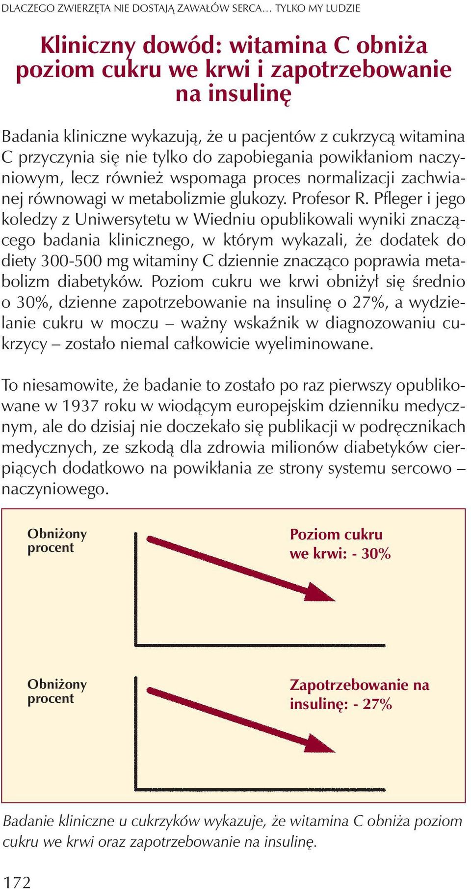 Pfleger i jego koledzy z Uniwersytetu w Wiedniu opublikowali wyniki znacz¹cego badania klinicznego, w którym wykazali, e dodatek do diety 300-500 mg witaminy C dziennie znacz¹co poprawia metabolizm