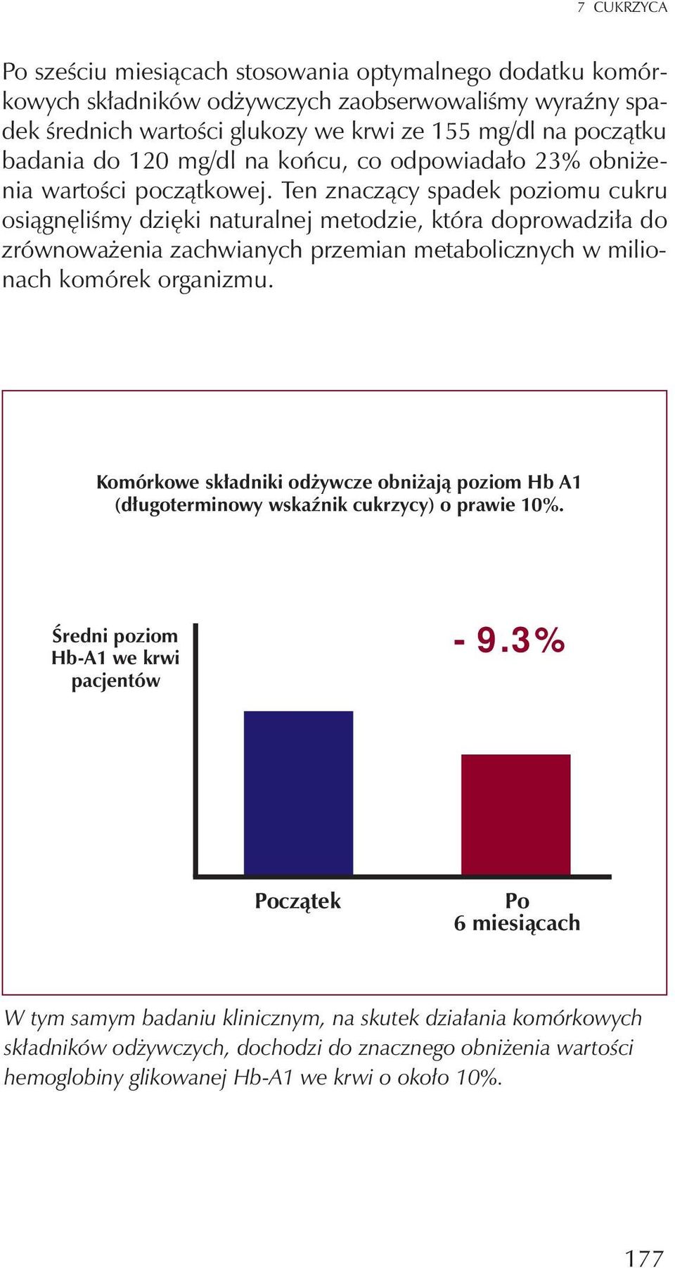 Ten znacz¹cy spadek poziomu cukru osi¹gnêliœmy dziêki naturalnej metodzie, która doprowadzi³a do zrównowa enia zachwianych przemian metabolicznych w milionach komórek organizmu.