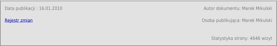 dokumentu: Marek Mikulski Osoba