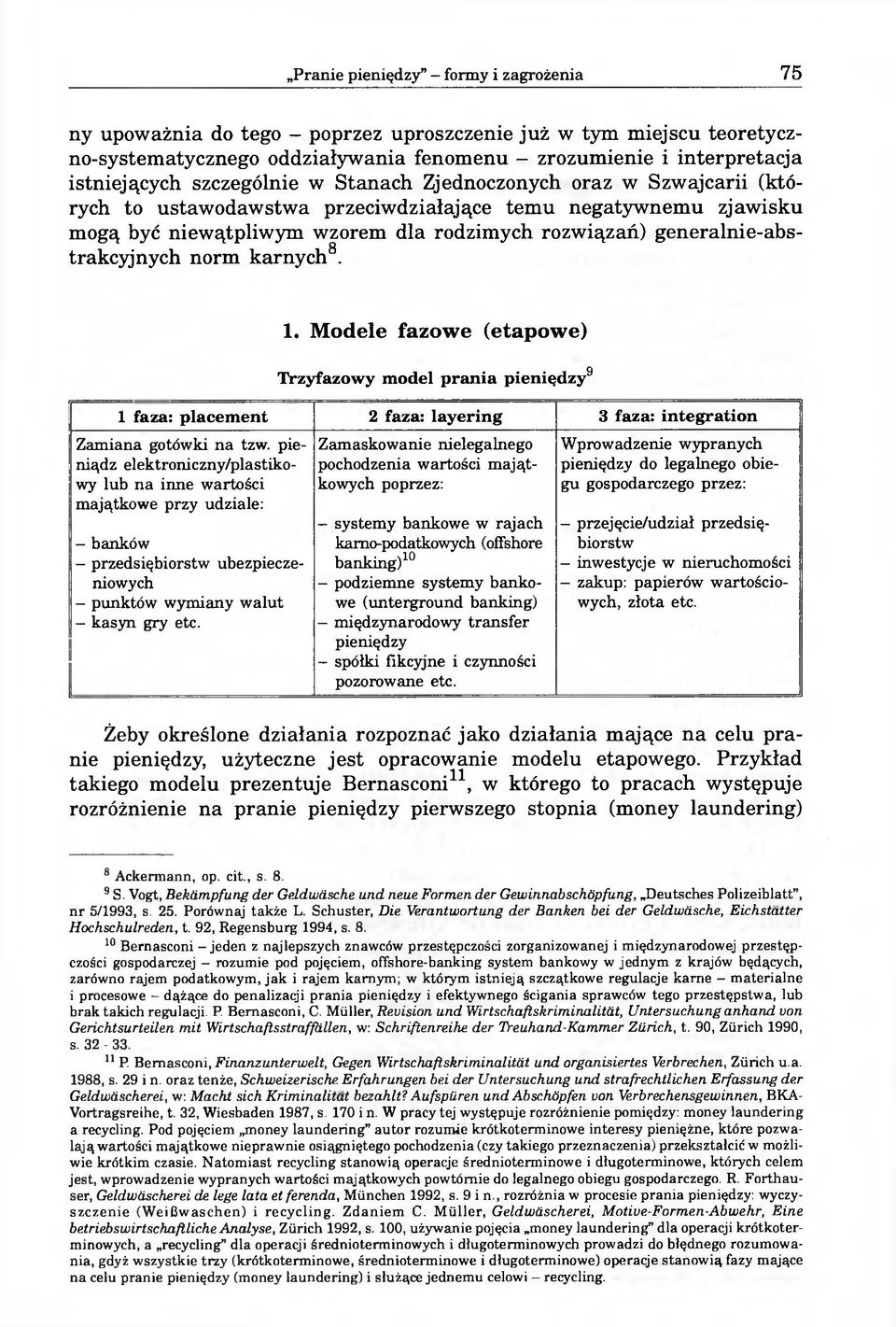 generalnie-abstrakcyjnych norm karnych8. 1. Modele fazowe (etapowe) Trzyfazowy model prania pieniędzy9 1 faza: placement 2 faza: layering 3 faza: integration Zamiana gotówki na tzw.