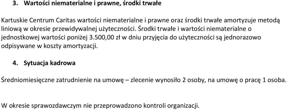 Środki trwałe i wartości niematerialne o jednostkowej wartości poniżej 3.