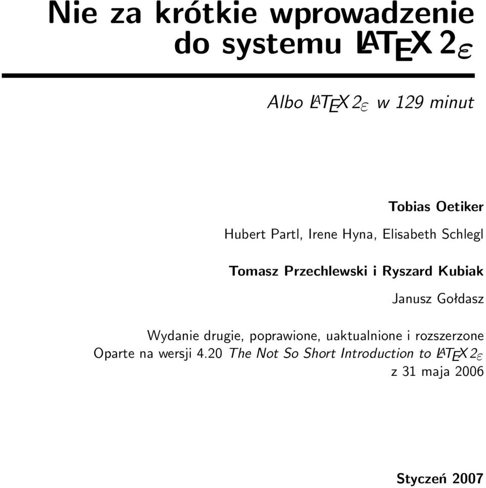 Kubiak Janusz Gołdasz Wydanie drugie, poprawione, uaktualnione i rozszerzone Oparte