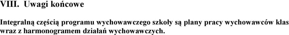 szkoły są plany pracy wychowawców