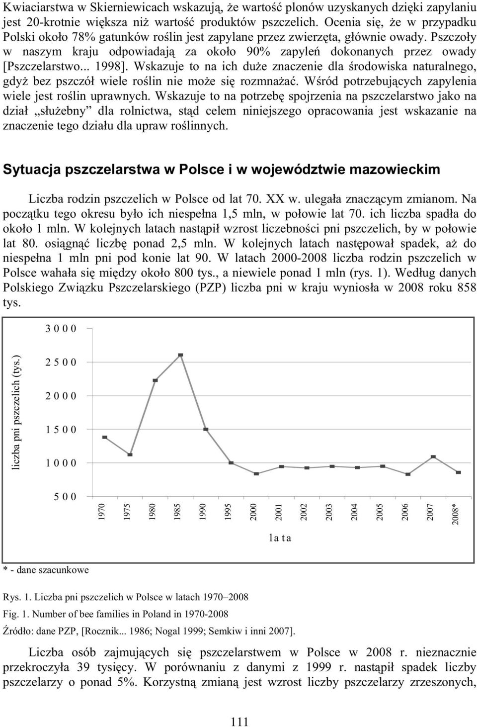 .. 1998]. Wskazuje to na ich du e znaczenie dla rodowiska naturalnego, gdy bez pszczó wiele ro lin nie mo e si rozmna a. W ród potrzebuj cych zapylenia wiele jest ro lin uprawnych.