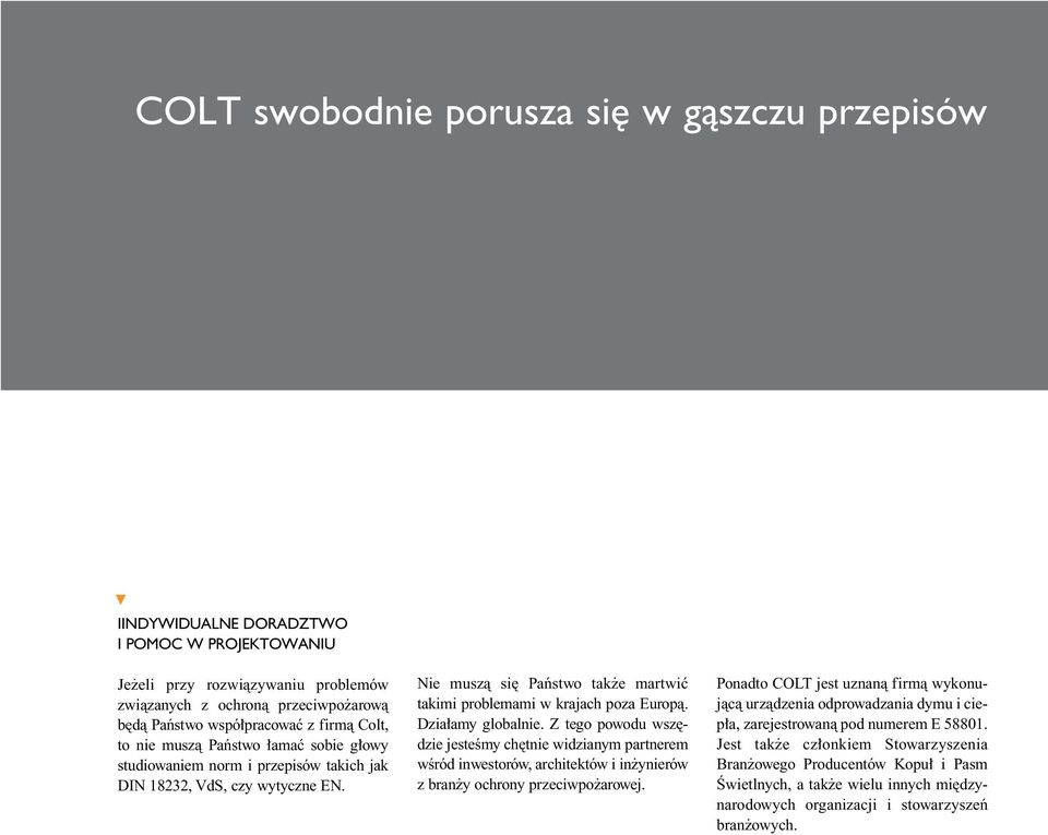 Dzia amy globalnie. Z tego powodu wsz dzie jesteêmy ch tnie widzianym partnerem wêród inwestorów, architektów i in ynierów z bran y ochrony przeciwpo arowej.