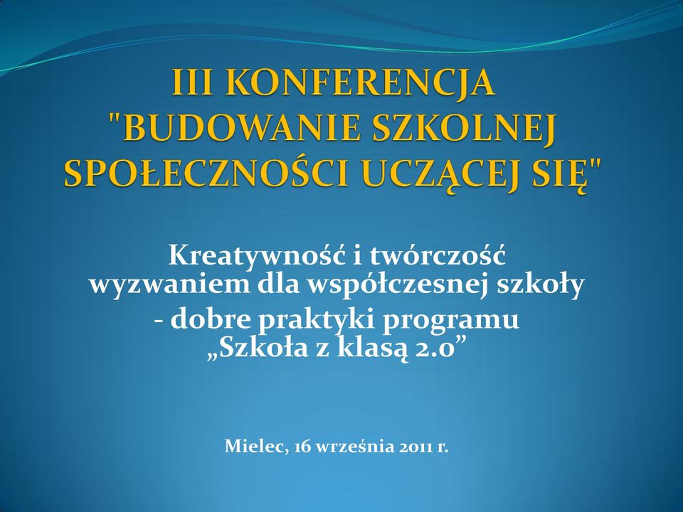 szkoły - dobre praktyki programu