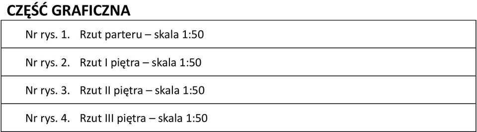 Rzut I piętra skala 1:50 Nr rys. 3.