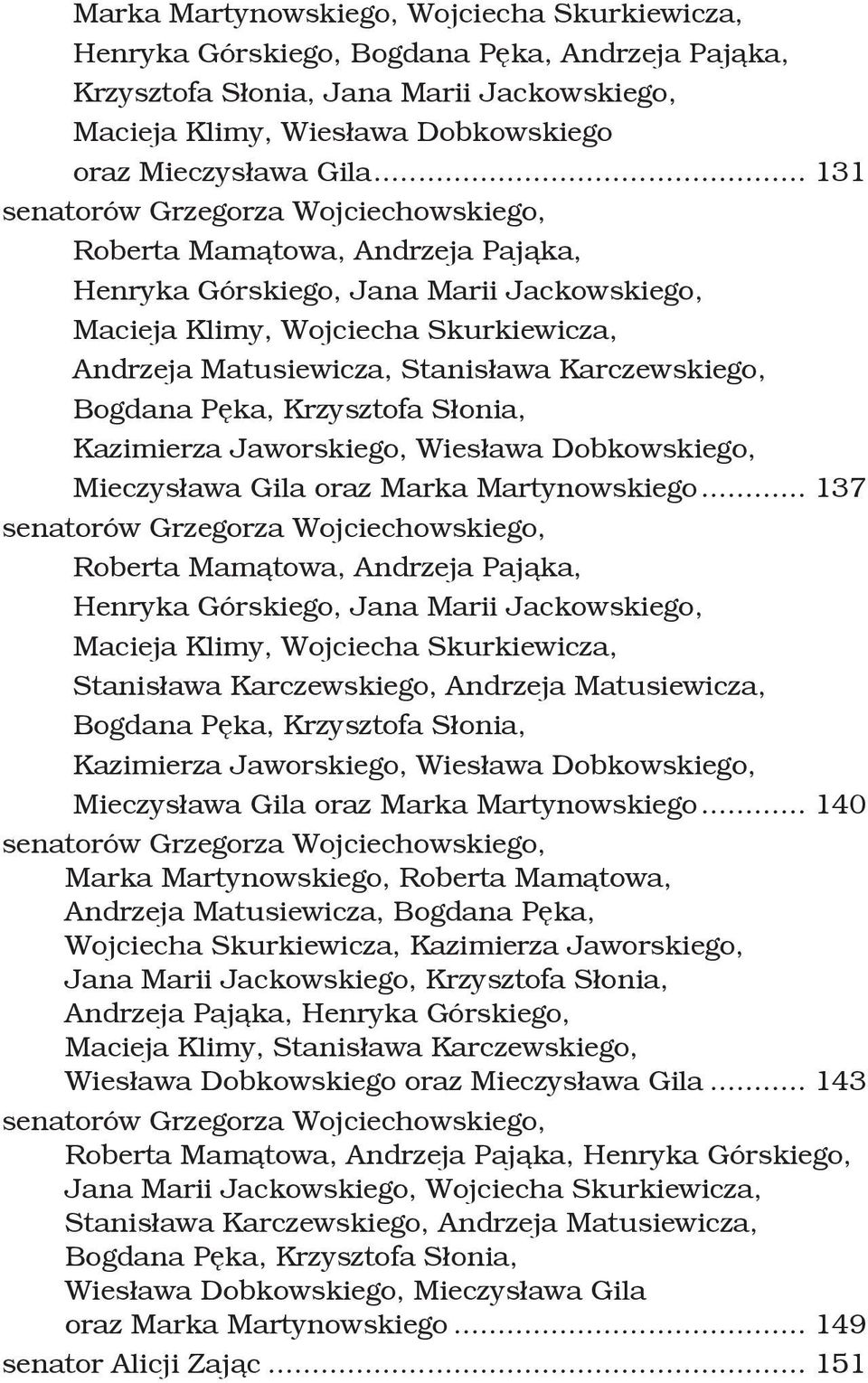 Karczewskiego, Bogdana Pęka, Krzysztofa Słonia, Kazimierza Jaworskiego, Wiesława Dobkowskiego, Mieczysława Gila oraz Marka Martynowskiego.