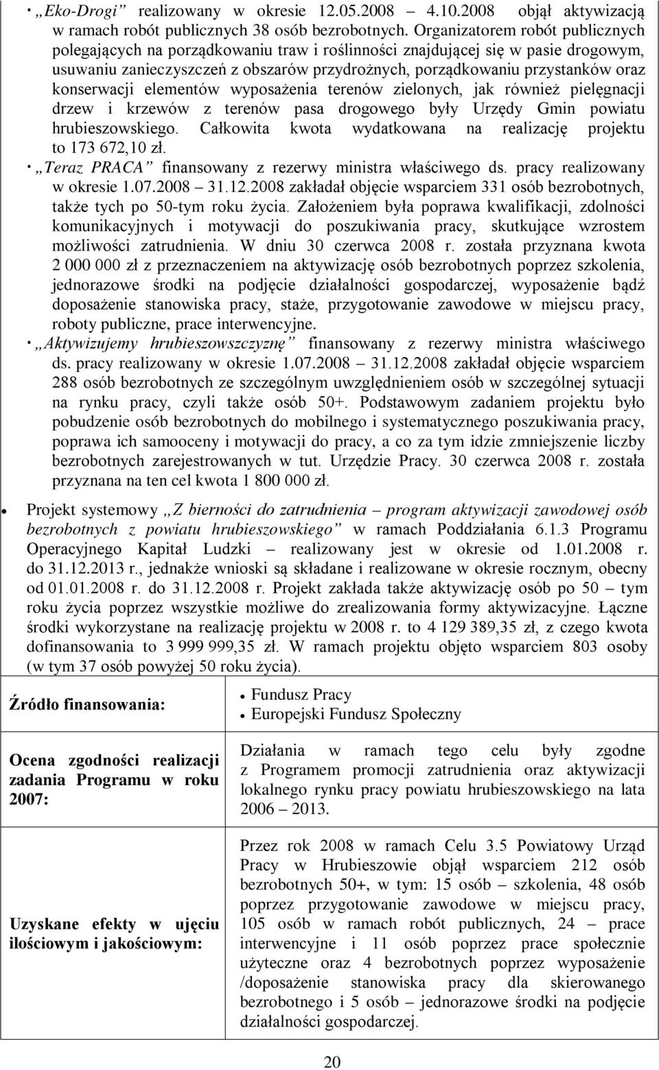 konserwacji elementów wyposażenia terenów zielonych, jak również pielęgnacji drzew i krzewów z terenów pasa drogowego były Urzędy Gmin powiatu hrubieszowskiego.