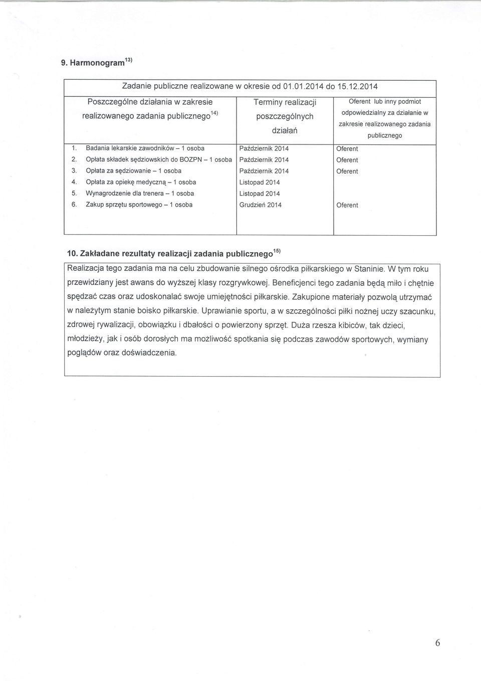 Bdni lekrskie zwdnik6w - 1 sb 2. Oplt skldek sqdziwskich d BOZPN - 3. Oplt z sgdziwnie - 1 sb 4. Oplt z piekg medycznq- 1 sb 5. Wyngrdzenie dl trener - 1 sb 6.