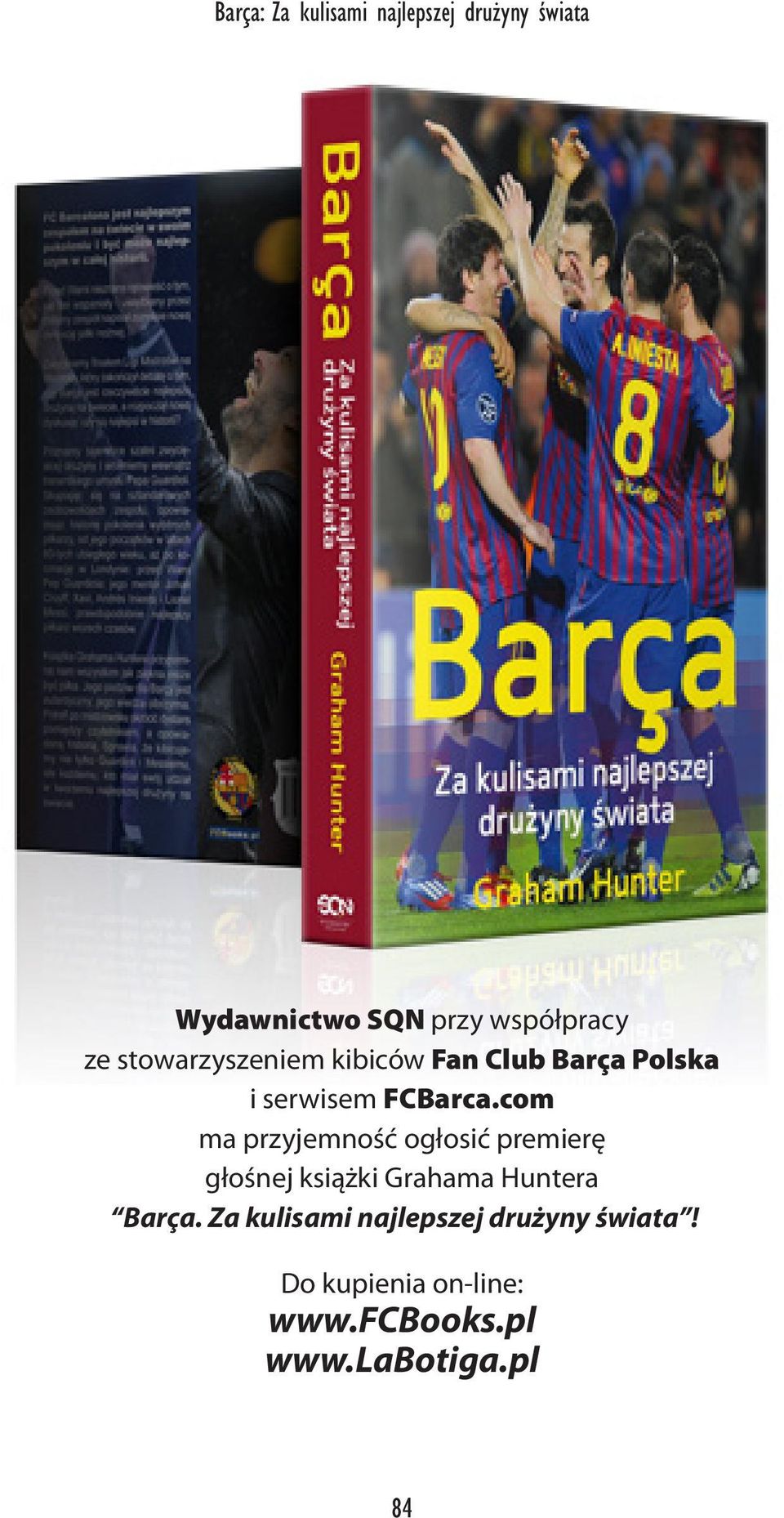 com ma przyjemność ogłosić premierę głośnej książki Grahama Huntera Barça.