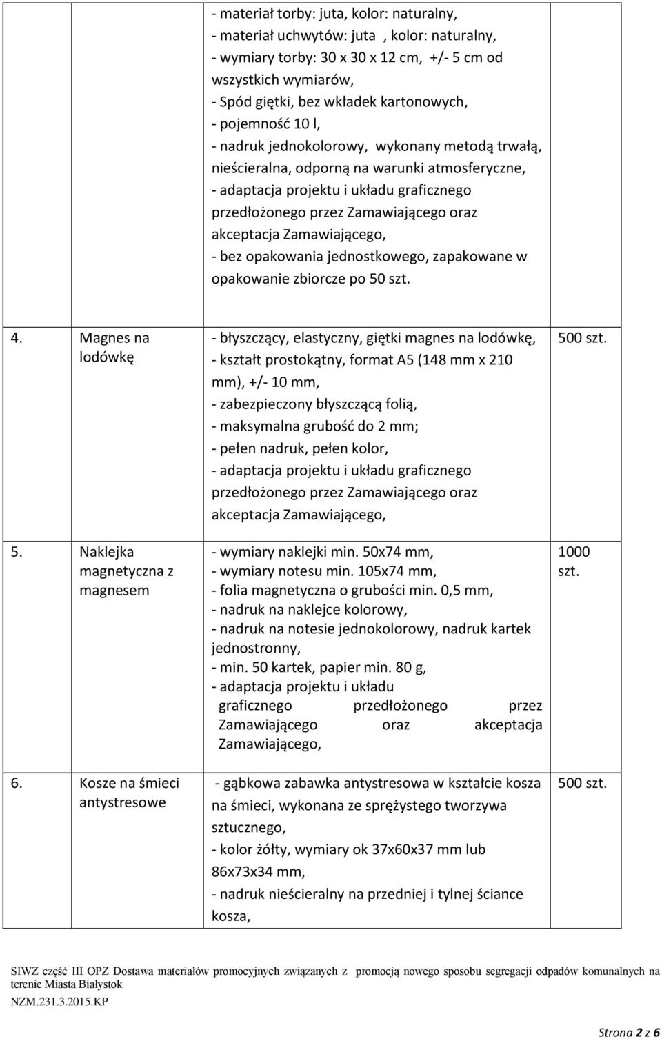 po 50 4. Magnes na lodówkę 5. Naklejka magnetyczna z magnesem 6.