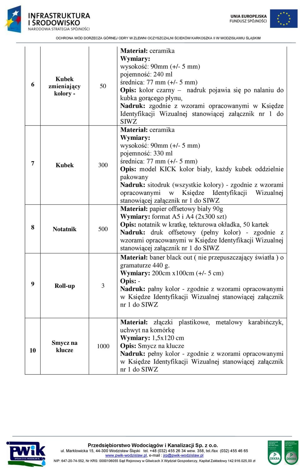 (+/- 5 mm) pojemność: 330 ml średnica: 77 mm (+/- 5 mm) Opis: model KICK kolor biały, każdy kubek oddzielnie pakowany Nadruk: sitodruk (wszystkie kolory) - zgodnie z wzorami Materiał: papier