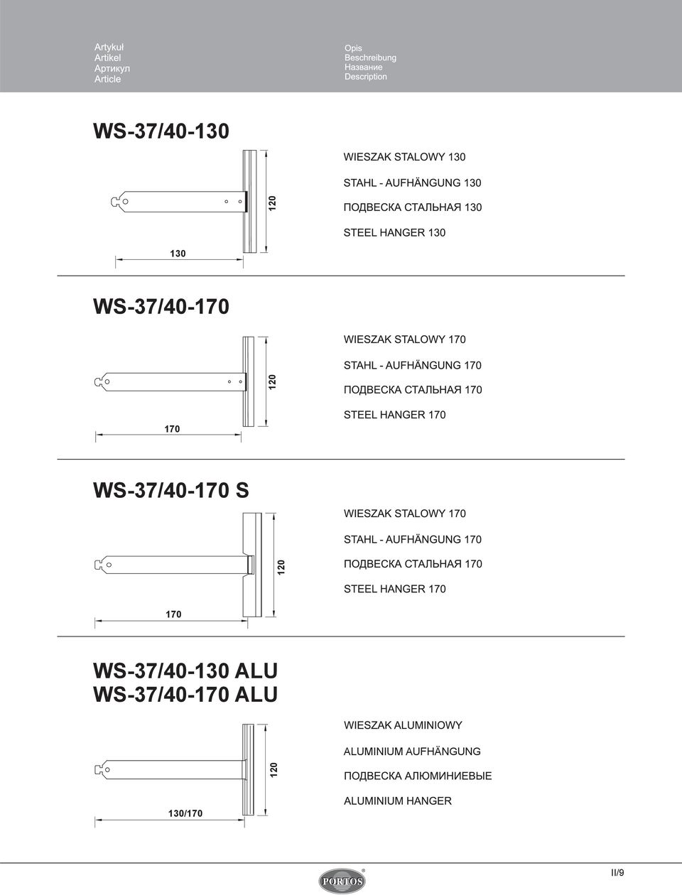 WS-37/40-130 ALU WS-37/40-170 ALU