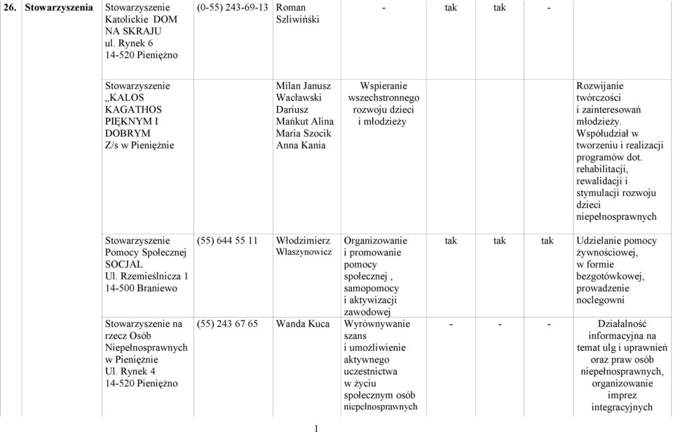 wszechstronnego rozwoju dzieci i młodzieży Rozwijanie twórczości i zainteresowań młodzieży. Współudział w tworzeniu i realizacji programów dot.