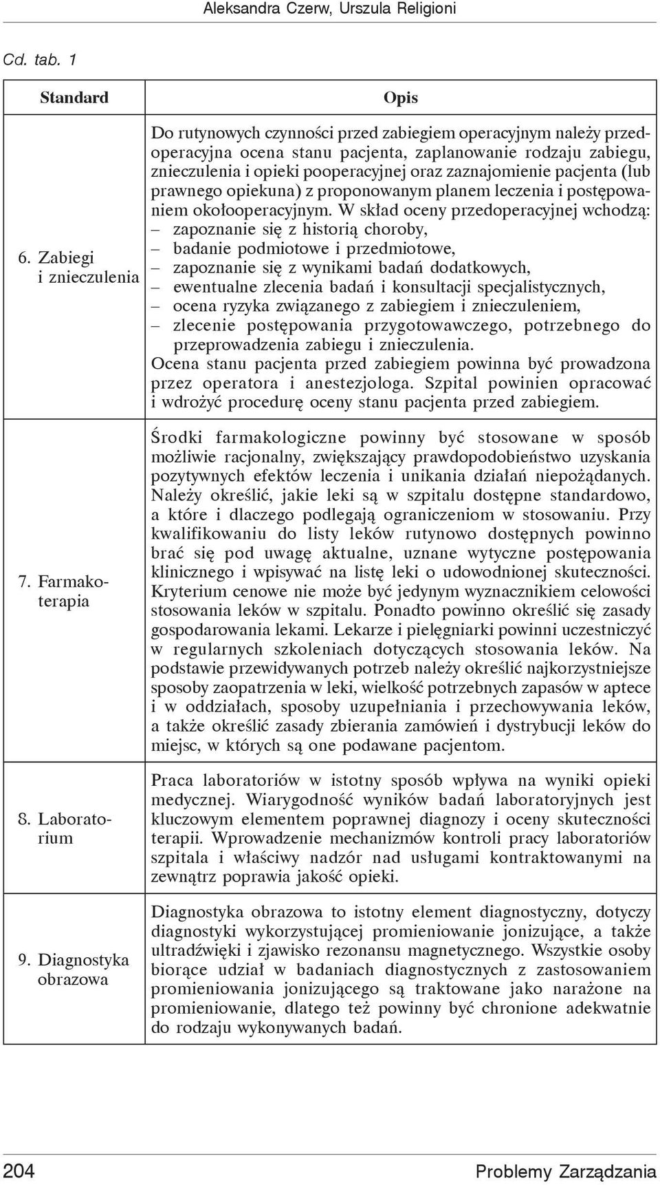 zaznajomienie pacjenta (lub prawnego opiekuna) z proponowanym planem leczenia i post powaniem oko ooperacyjnym.