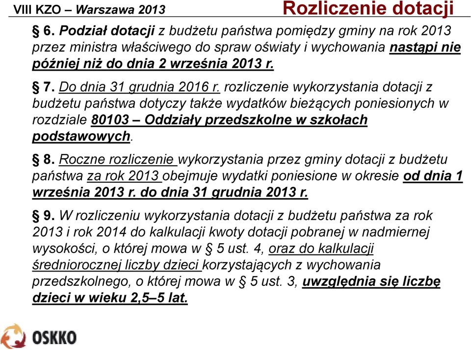 103 Oddziały przedszkolne w szkołach podstawowych. 8.