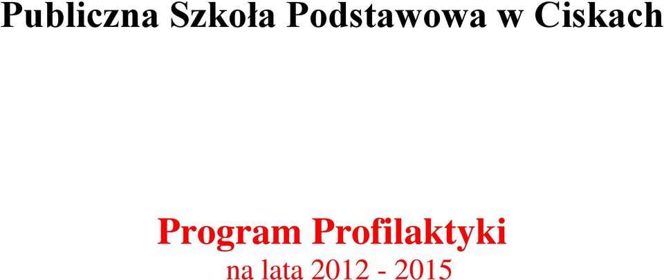 Ciskach Program