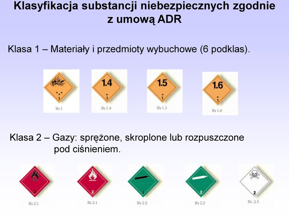 przedmioty wybuchowe (6 podklas).