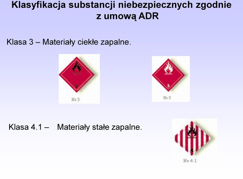 ADR Klasa 3 Materiały ciekłe