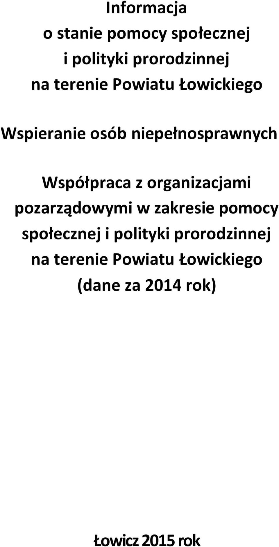 Współpraca z organizacjami pozarządowymi w zakresie pomocy społecznej