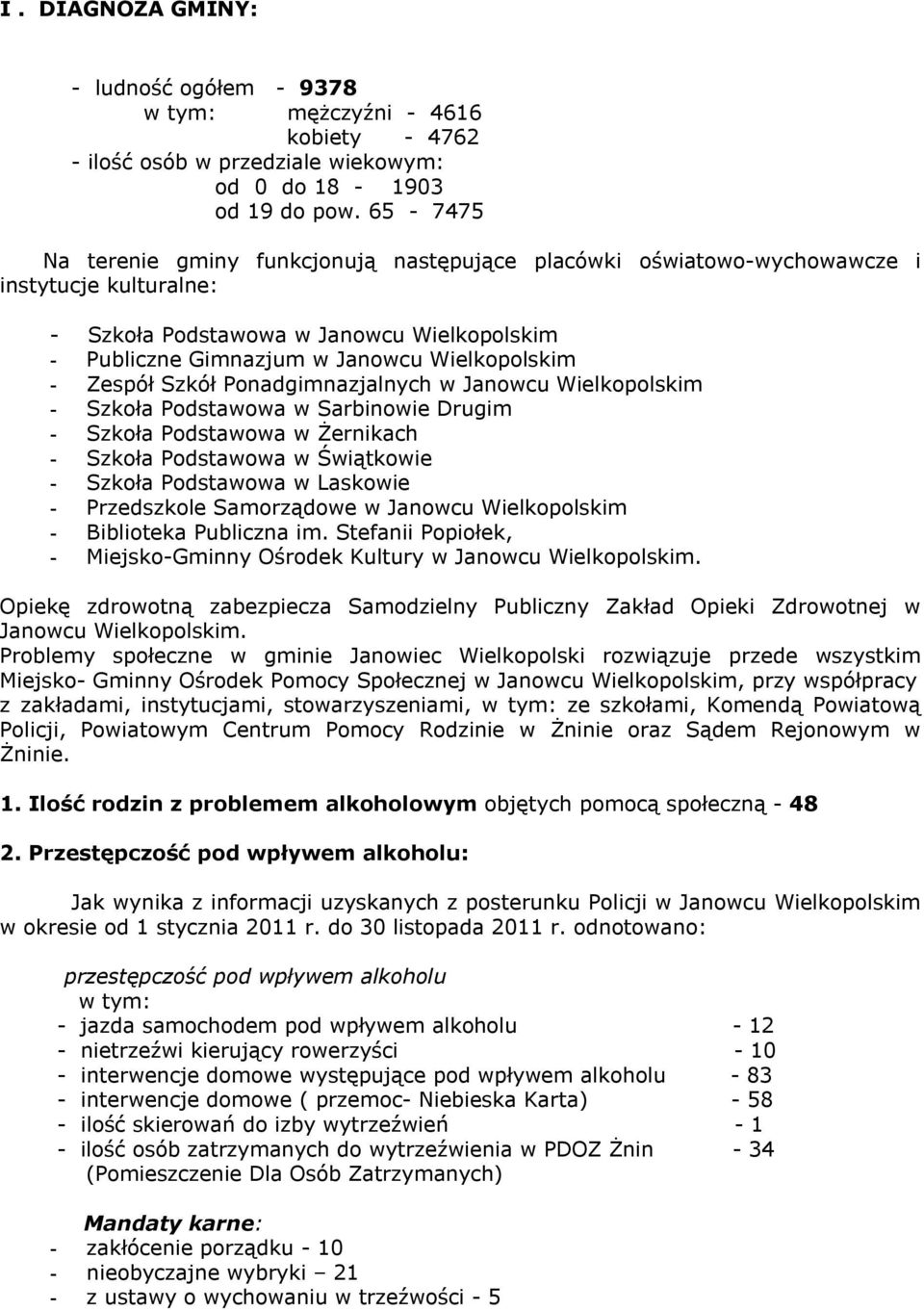 Zespół Szkół Ponadgimnazjalnych w Janowcu Wielkopolskim - Szkoła Podstawowa w Sarbinowie Drugim - Szkoła Podstawowa w Żernikach - Szkoła Podstawowa w Świątkowie - Szkoła Podstawowa w Laskowie -