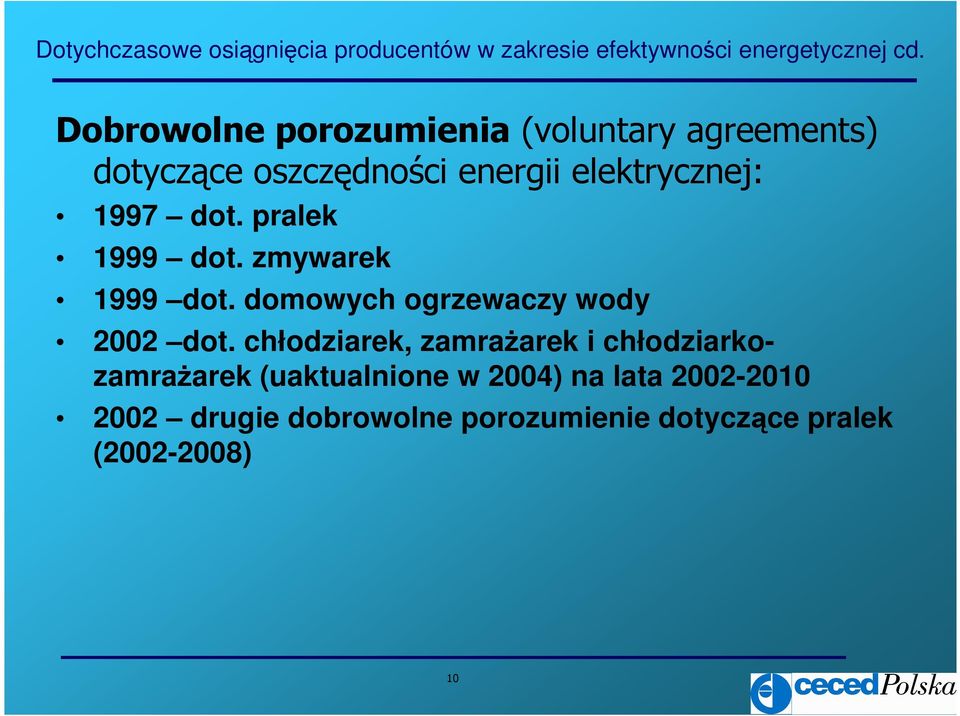 pralek 1999 dot. zmywarek 1999 dot. domowych ogrzewaczy wody 2002 dot.