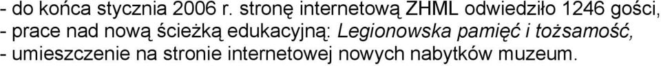prace nad nową ścieżką edukacyjną: Legionowska