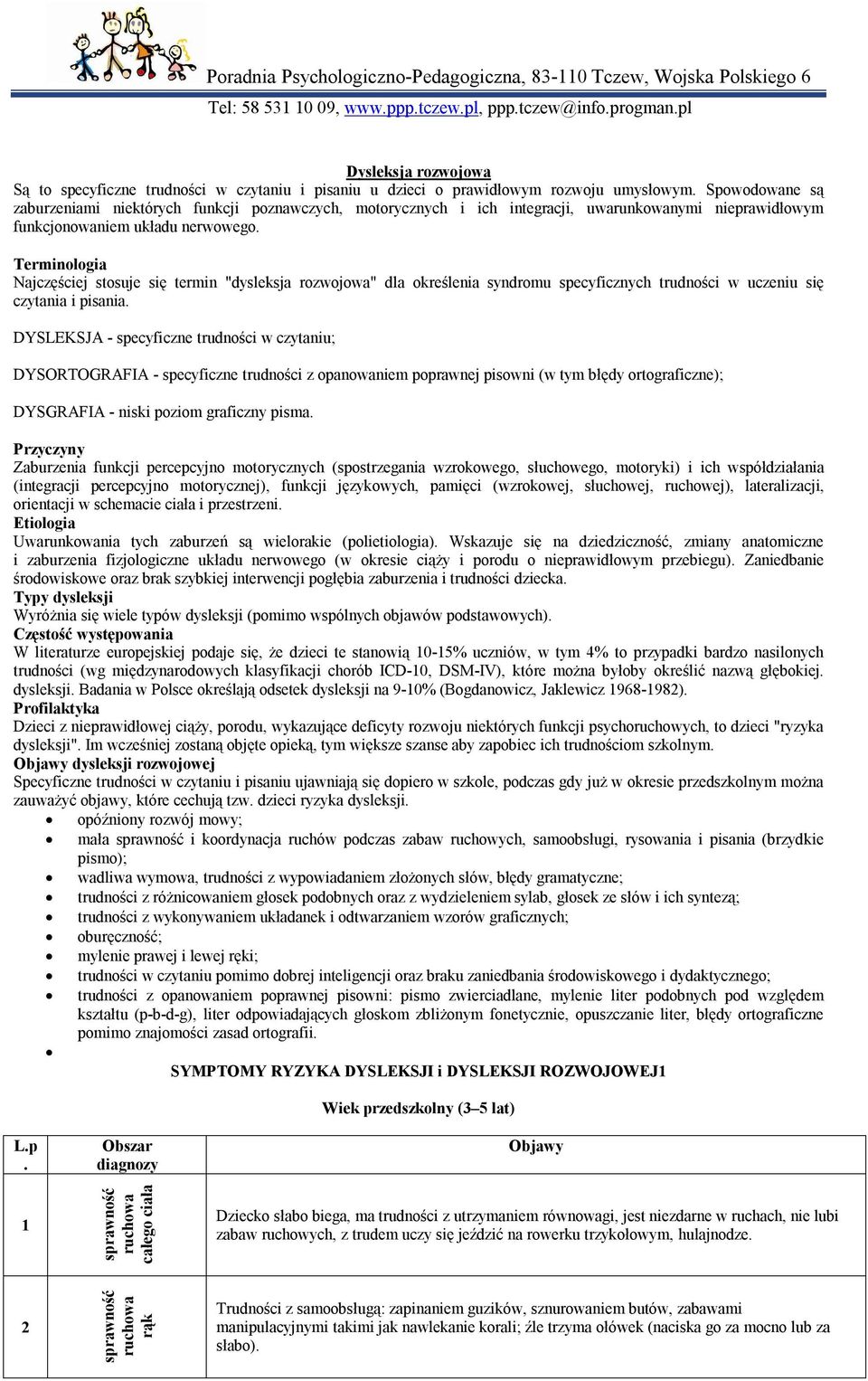 Spowodowane są zaburzeniami niektórych funkcji poznawczych, motorycznych i ich integracji, uwarunkowanymi nieprawidłowym funkcjonowaniem układu nerwowego.