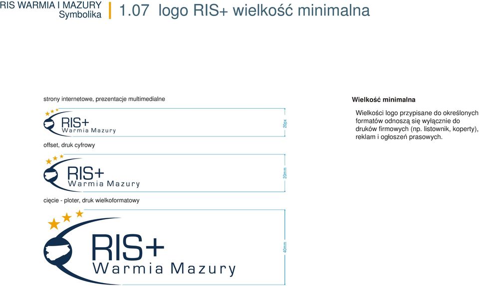 offset, druk cyfrowy cięcie - ploter, druk wielkoformatowy 40mm 20mm 20px Wielkość