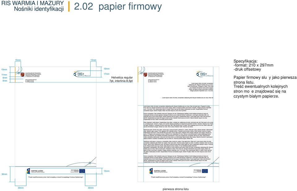 offsetowy Papier firmowy służy jako pierwsza strona listu.