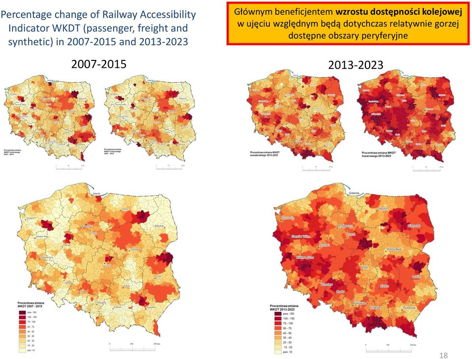 Głównym beneficjentem wzrostu dostępności kolejowej w ujęciu
