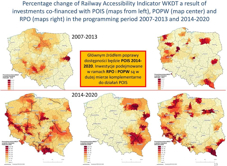 2007-2013 and 2014-2020 2007-2013 Głównym źródłem poprawy dostępności będzie POIS 2014-2020.