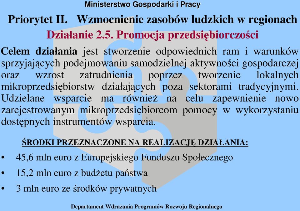 wzrost zatrudnienia poprzez tworzenie lokalnych mikroprzedsi biorstw dzia aj cych poza sektorami tradycyjnymi.