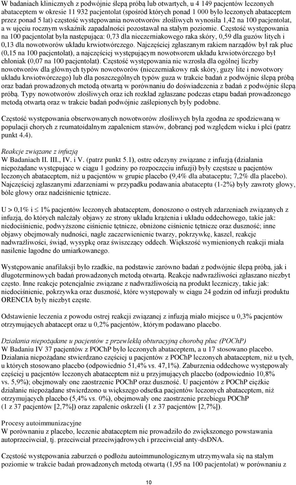 Częstość występowania na 100 pacjentolat była następująca: 0,73 dla nieczerniakowego raka skóry, 0,59 dla guzów litych i 0,13 dla nowotworów układu krwiotwórczego.