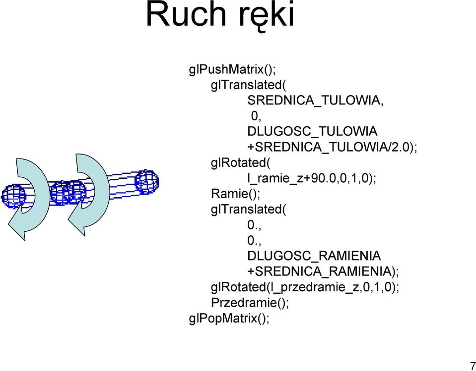 0,0,1,0); Ramie(); gltranslated( 0., 0.