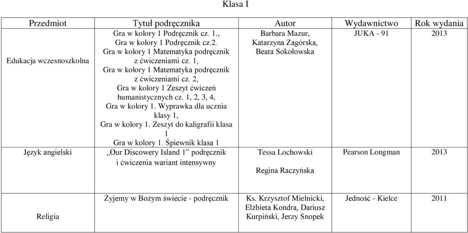 Zeszyt do kaligrafii klasa 1 Gra w kolory 1.