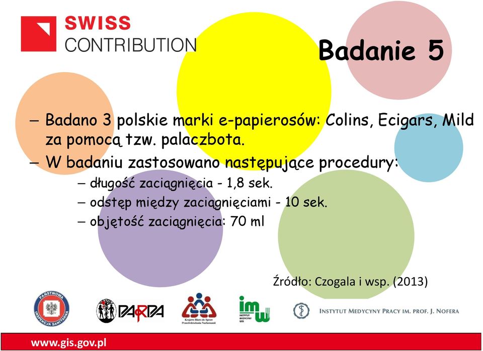 W badaniu zastosowano następujące procedury: długość zaciągnięcia -