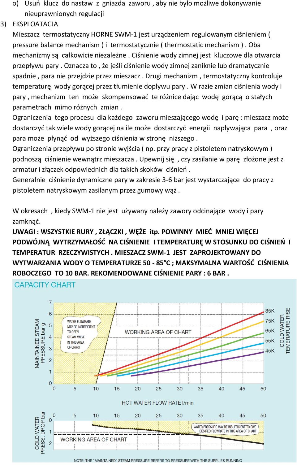 Oznacza to, że jeśli ciśnienie wody zimnej zaniknie lub dramatycznie spadnie, para nie przejdzie przez mieszacz.