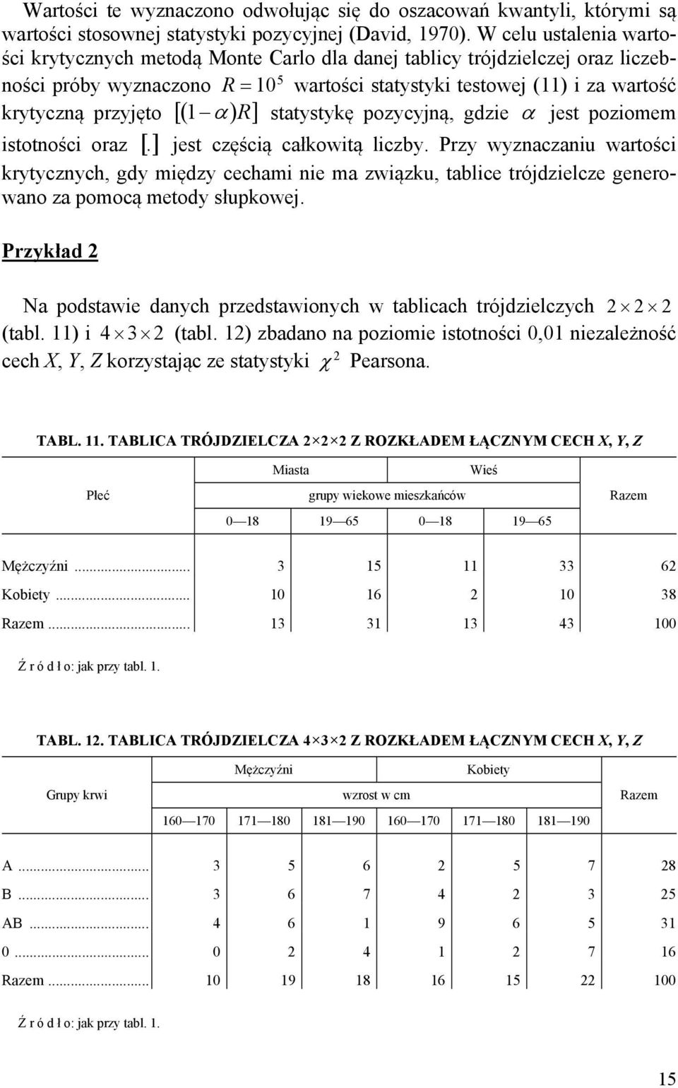 statystykę pozycyjną, gdzie jest poziomem istotności oraz. jest częścią całkowitą liczby.