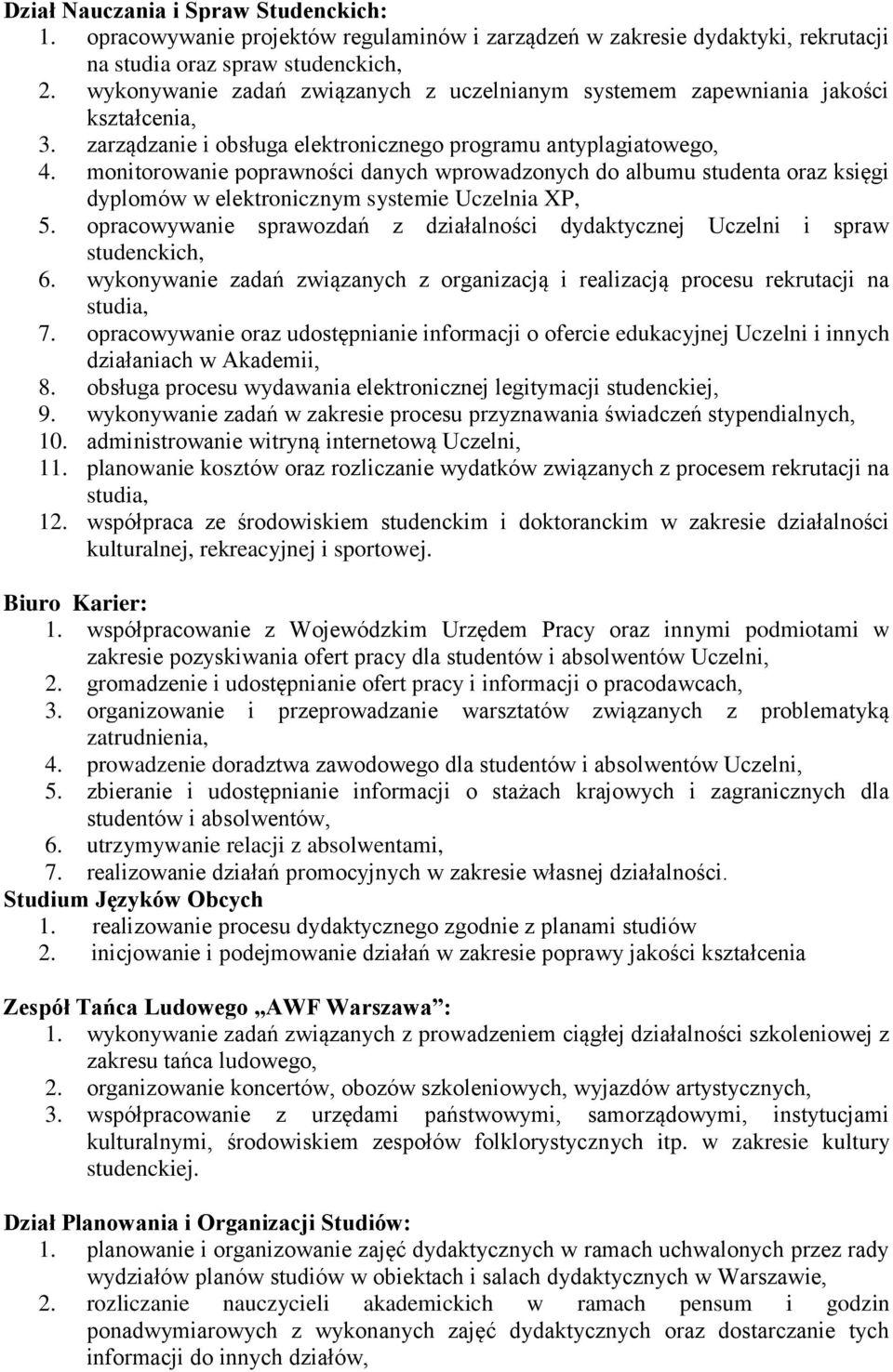 monitorowanie poprawności danych wprowadzonych do albumu studenta oraz księgi dyplomów w elektronicznym systemie Uczelnia XP, 5.