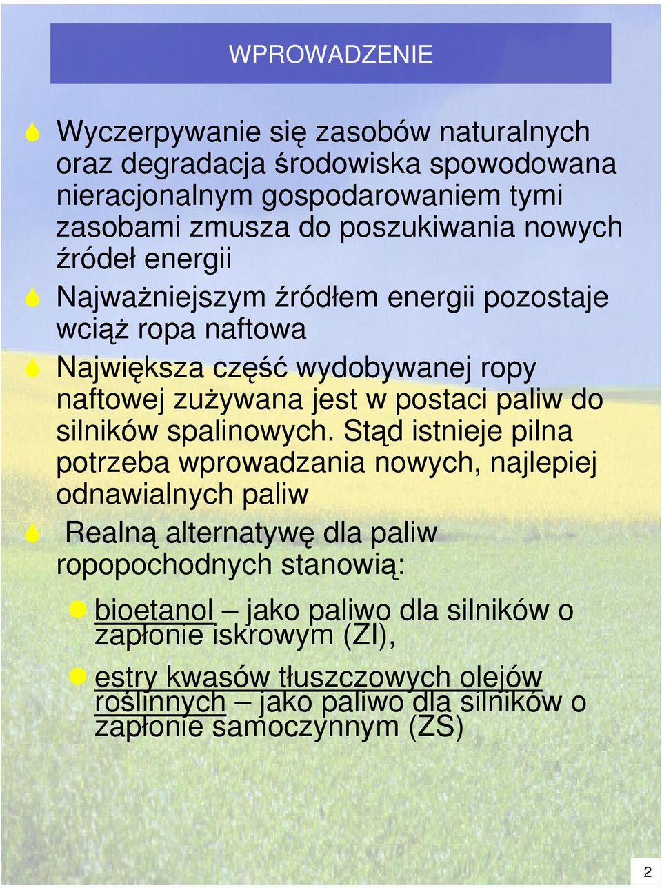 paliw do silników spalinowych.