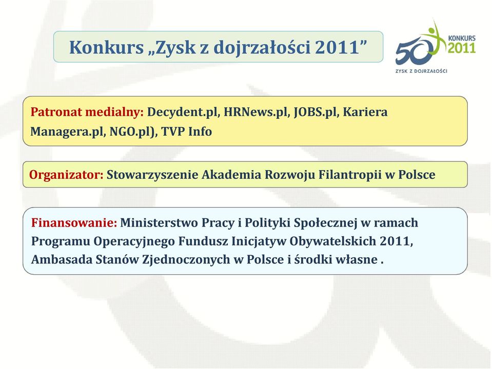 Finansowanie: Ministerstwo Pracy i Polityki Społecznej w ramach Programu