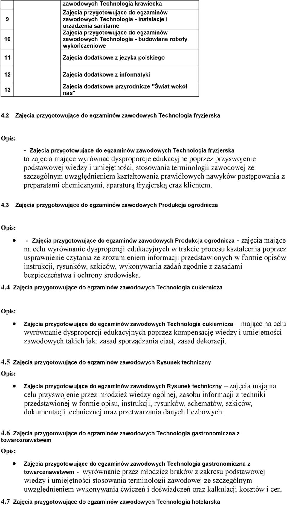 2 zawodowych Technologia fryzjerska - zawodowych Technologia fryzjerska to zajęcia mające wyrównać dysproporcje edukacyjne poprzez przyswojenie podstawowej wiedzy i umiejętności, stosowania