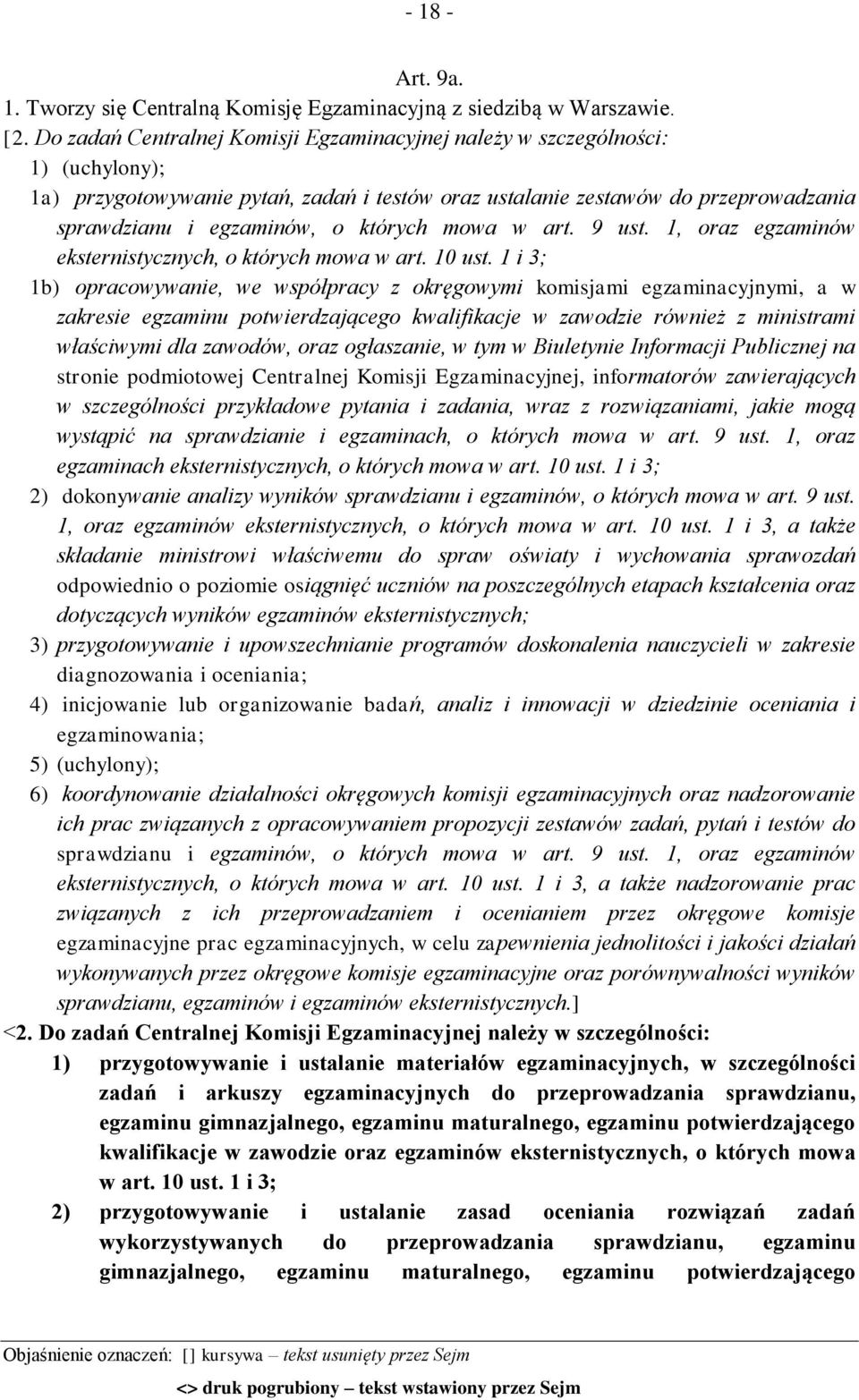 których mowa w art. 9 ust. 1, oraz egzaminów eksternistycznych, o których mowa w art. 10 ust.