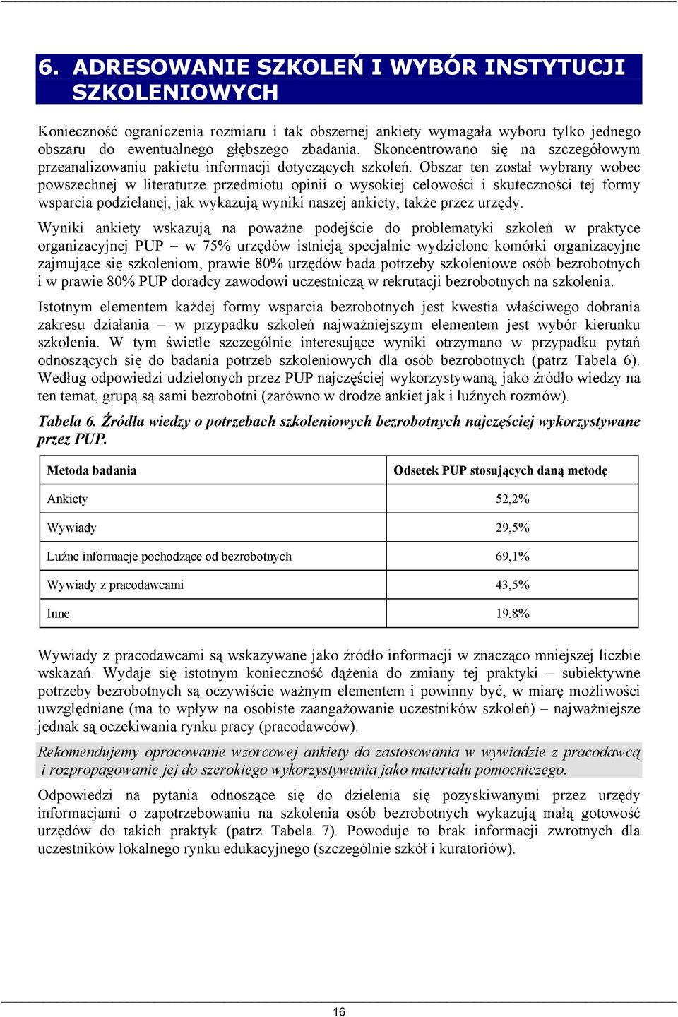 Obszar ten został wybrany wobec powszechnej w literaturze przedmiotu opinii o wysokiej celowości i skuteczności tej formy wsparcia podzielanej, jak wykazują wyniki naszej ankiety, także przez urzędy.